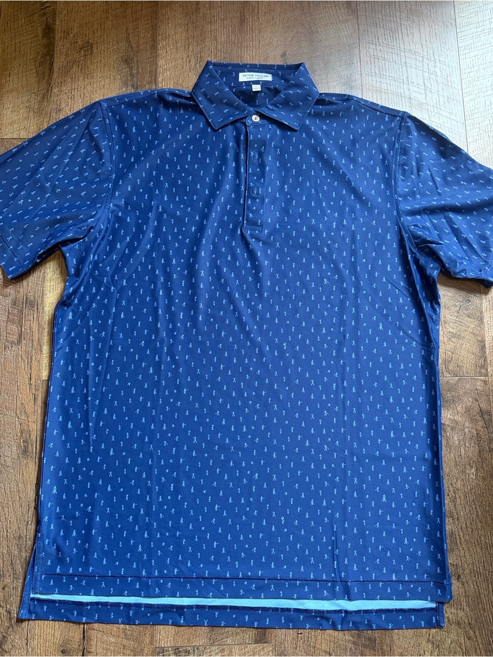 Peter Millar Navy Polo with Micro Anchor Print